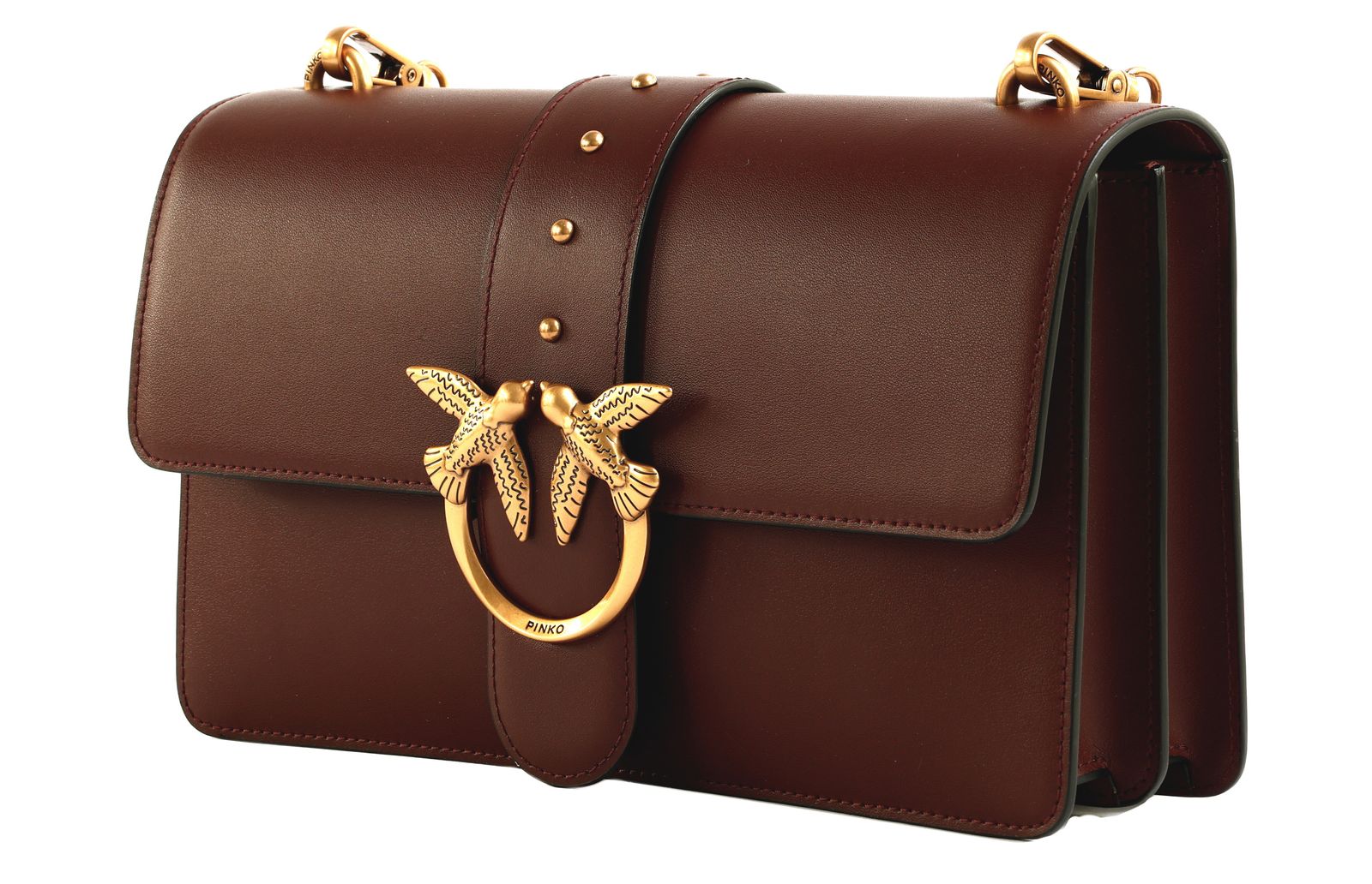 PINKO Love One Classic ST. CL. M Burgundy Wine - Antique Gold PINKO Love One Classic ST. CL. M Burgundy Wine - Antique Gold