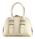 PINKO Bowling Bag Zip Mini Vitello M White + White + Antique Gold