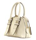 PINKO Bowling Bag Zip Mini Vitello M White + White + Antique Gold