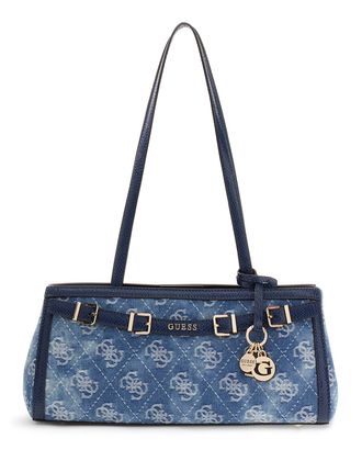 GUESS Dovie Girlfriend Shoulder Satchel Denim Logo
