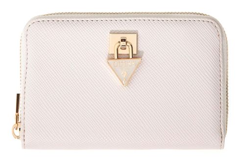GUESS Patsie SLG Zip Around Wallet M Cream White