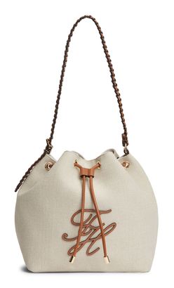TOMMY HILFIGER TH Elevated Summer Bucket Bag Canvas Canvas / Cognac