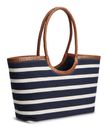 TOMMY HILFIGER TH Elevated Summer Tote Stripe Stripe Blue / Cognac