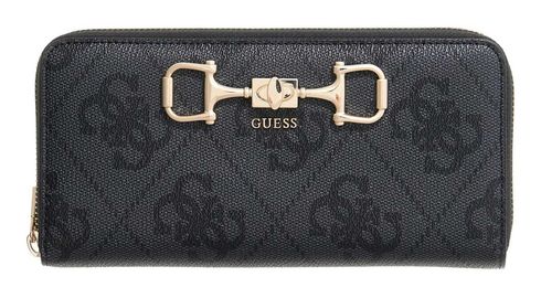 GUESS Janie Logo SLG Zip Around Wallet L Coal Logo
