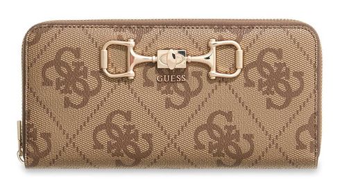 GUESS Janie Logo SLG Zip Around Wallet L Latte Logo