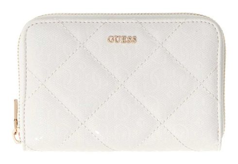 GUESS Libby SLG Zip Around Wallet M Cream White