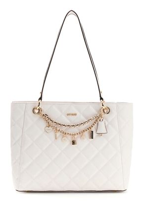 GUESS Libby Noel Tote Cream White