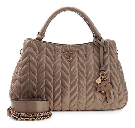 GUESS Cheryl Triple Compartment Satchel Dark Taupe GUESS Cheryl Triple Compartment Satchel Dark Taupe