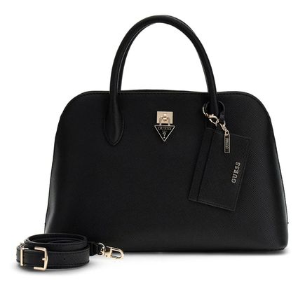 GUESS Patsie Two Compartment Satchel Black GUESS Patsie Two Compartment Satchel Black