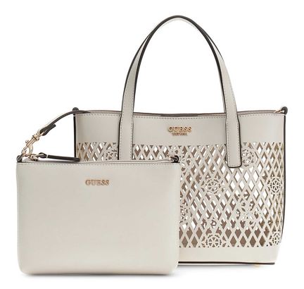 GUESS Letty 2 In 1 Mini Tote Cream White GUESS Letty 2 In 1 Mini Tote Cream White