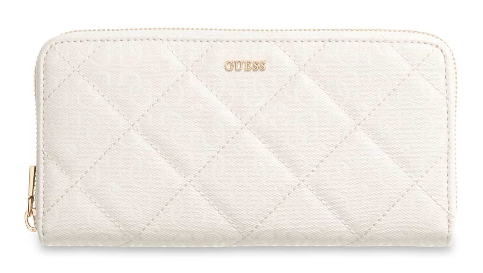 GUESS Libby SLG Zip Around Wallet L Cream White