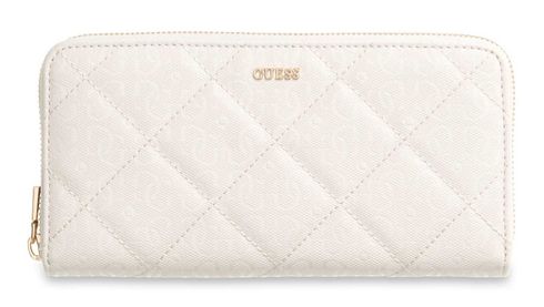GUESS Libby SLG Zip Around Wallet L Cream White