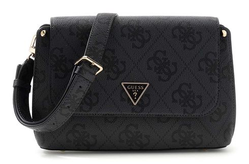 GUESS Meridian II Flap Crossbody Bag Coal Logo