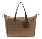 GUESS Latona Travel Carryon Tote L Latte Logo