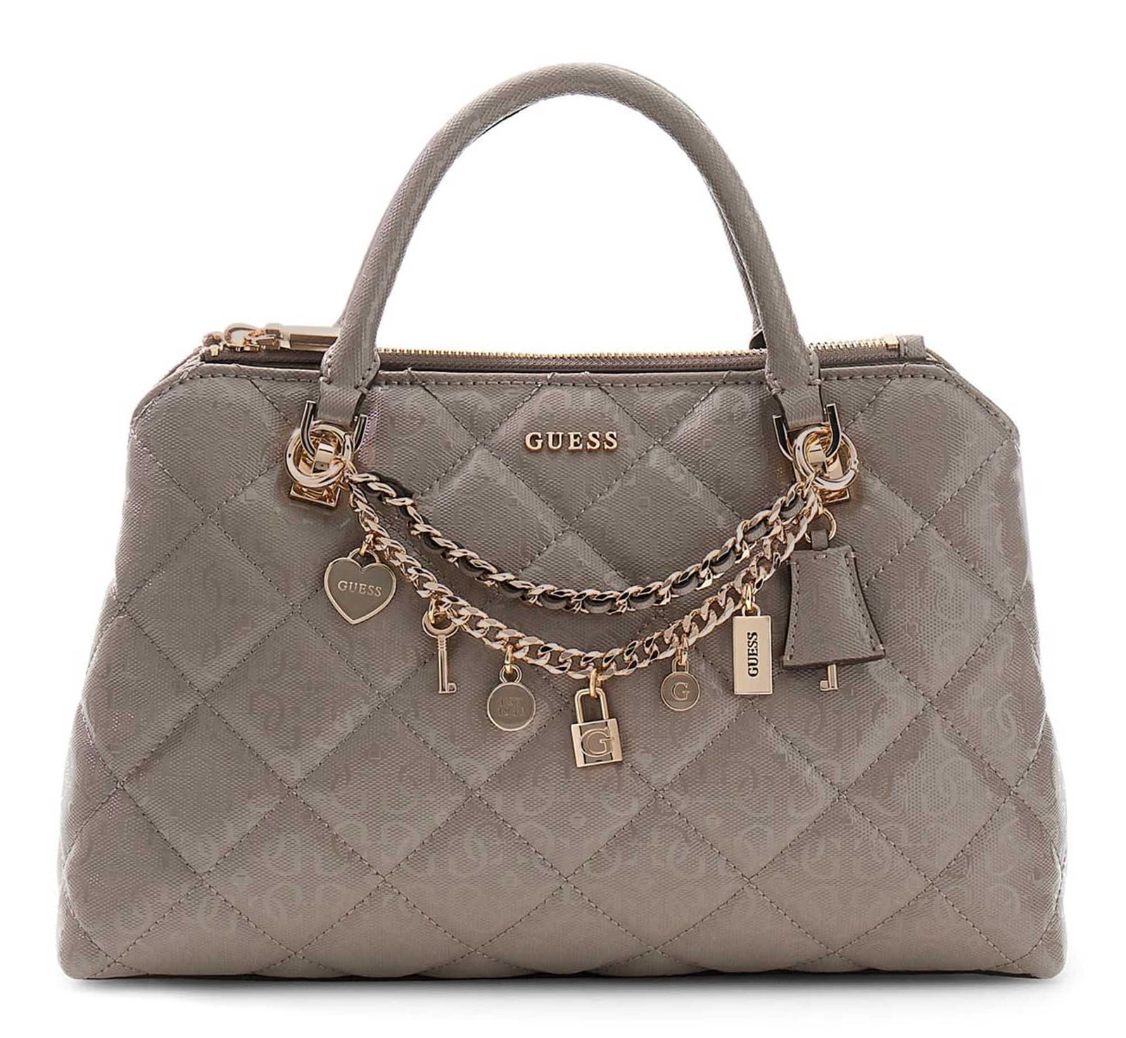 GUESS Libby Two Compartment Tote Dark Taupe