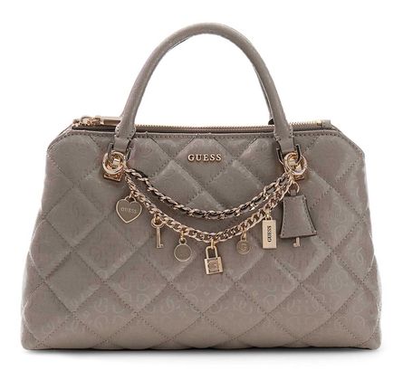 GUESS Libby Two Compartment Tote Dark Taupe