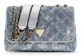 GUESS Giully II 2 Compartment Convertible Flap Metallic Denim GUESS Giully II 2 Compartment Convertible Flap Metallic Denim