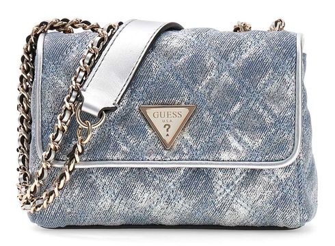 GUESS Giully II Mini 2 Compartment Convertible Flap XS Metallic Denim