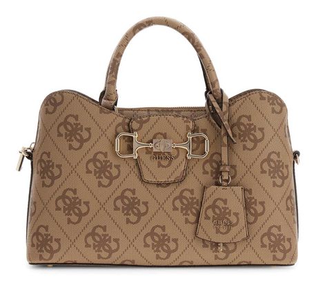 GUESS Janie Logo Girlfriend Satchel Latte Logo