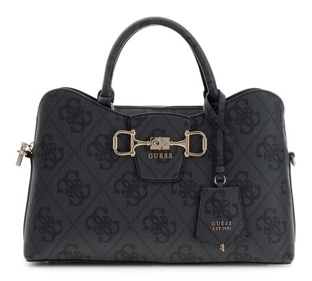 GUESS Janie Logo Girlfriend Satchel Coal Logo