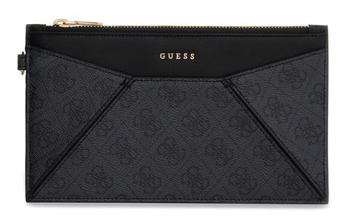 GUESS Zip Flat Pouch Coal Multi