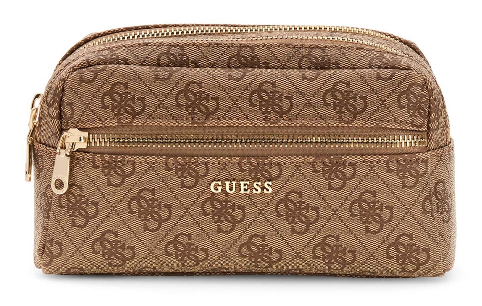 GUESS Double Zip Organizer Latte Logo