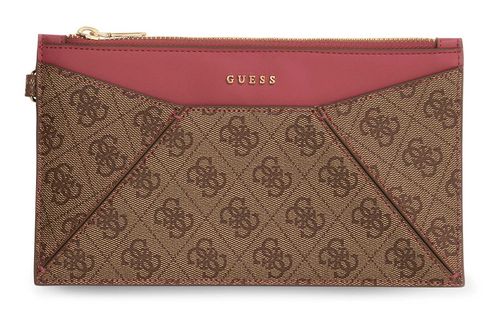 GUESS Zip Flat Pouch Rose Multi