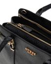 GUESS Leona Logo Multi Compartment Satchel Coal Logo GUESS Leona Logo Multi Compartment Satchel Coal Logo