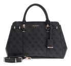 GUESS Leona Logo Multi Compartment Satchel Coal Logo GUESS Leona Logo Multi Compartment Satchel Coal Logo