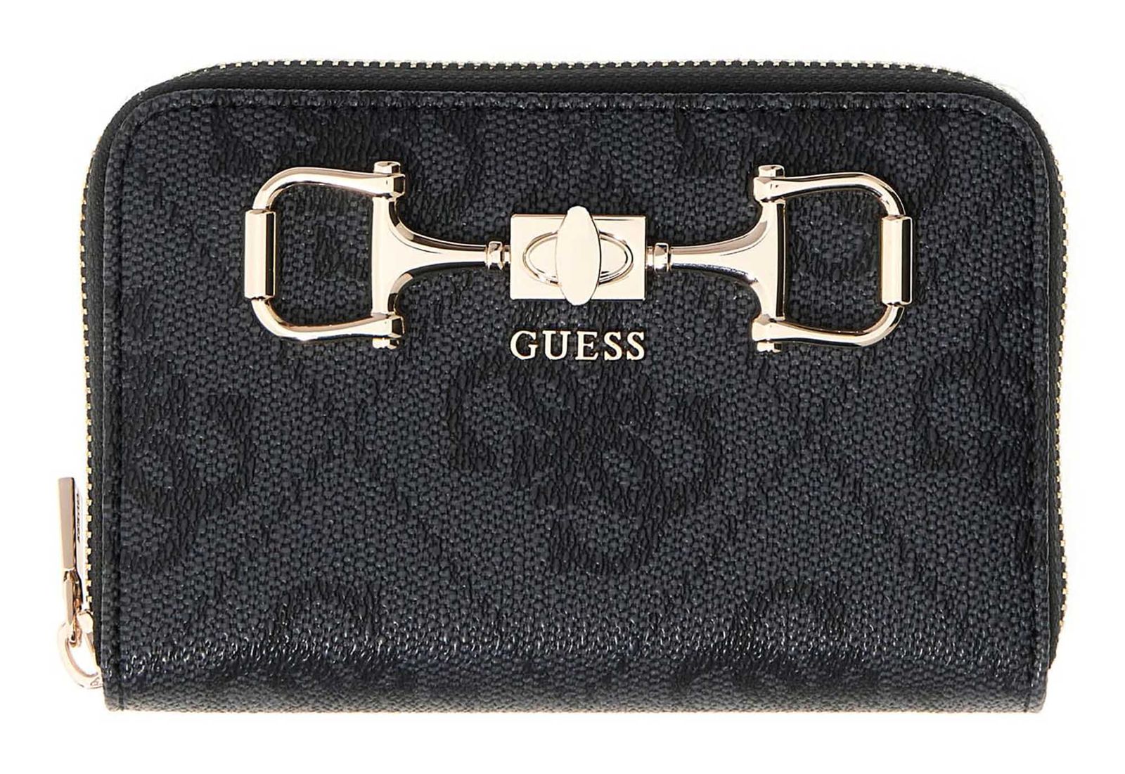 GUESS Janie Logo SLG Zip Around Wallet M Coal Logo