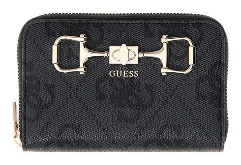 GUESS Janie Logo SLG Zip Around Wallet M Coal Logo