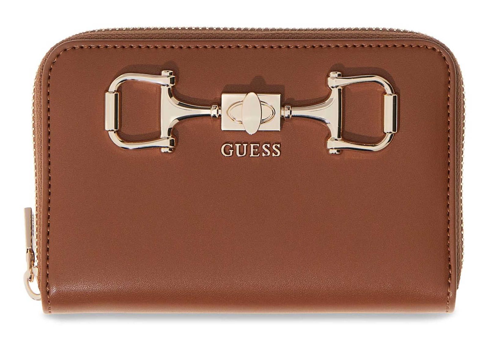GUESS Janie SLG Zip Around Wallet M Cognac