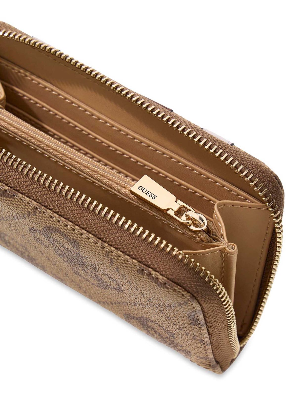 GUESS Laurel II SLG Zip Around Wallet M Latte Logo / Brown GUESS Laurel II SLG Zip Around Wallet M Latte Logo / Brown
