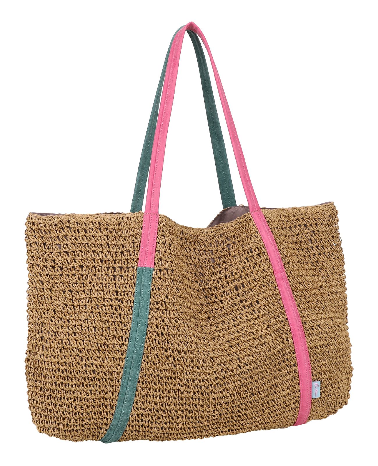 Fritzi aus Preußen Simply Shopper Nature Straw Lime Pink Fritzi aus Preußen Simply Shopper Nature Straw Lime Pink