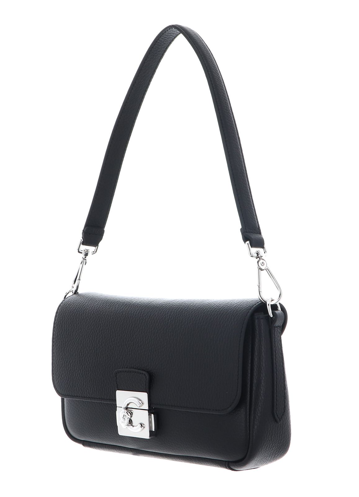 COCCINELLE C-Me Lock Handbag Leather Noir COCCINELLE C-Me Lock Handbag Leather Noir