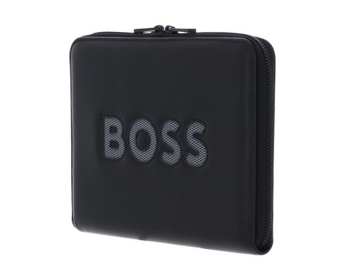 HUGO BOSS Boss Cut Out Conference Folder Zip L Black & Grey