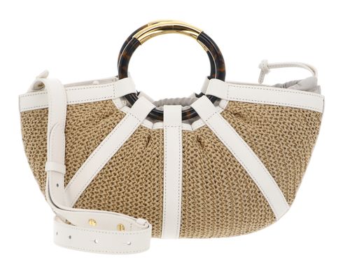 COCCINELLE Shell Straw Handbag Natural / Pearl COCCINELLE Shell Straw Handbag Natural / Pearl