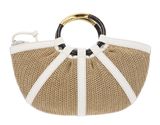 COCCINELLE Shell Straw Handbag Natural / Pearl