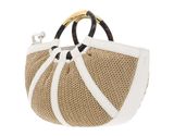 COCCINELLE Shell Straw Handbag Natural / Pearl