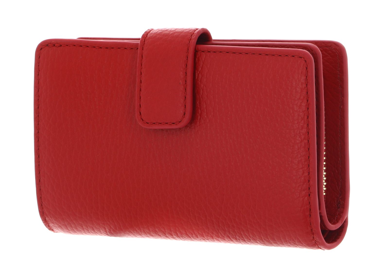 COCCINELLE Metallic Soft Mini Wallet Grained Leather Scarlet