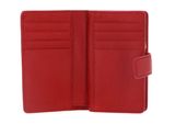 COCCINELLE Metallic Soft Mini Wallet Grained Leather Scarlet COCCINELLE Metallic Soft Mini Wallet Grained Leather Scarlet