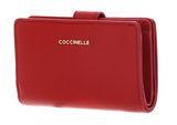 COCCINELLE Metallic Soft Mini Wallet Grained Leather Scarlet COCCINELLE Metallic Soft Mini Wallet Grained Leather Scarlet