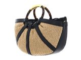 COCCINELLE Shell Straw Handbag Natural / Noir