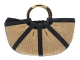 COCCINELLE Shell Straw Handbag Natural / Noir