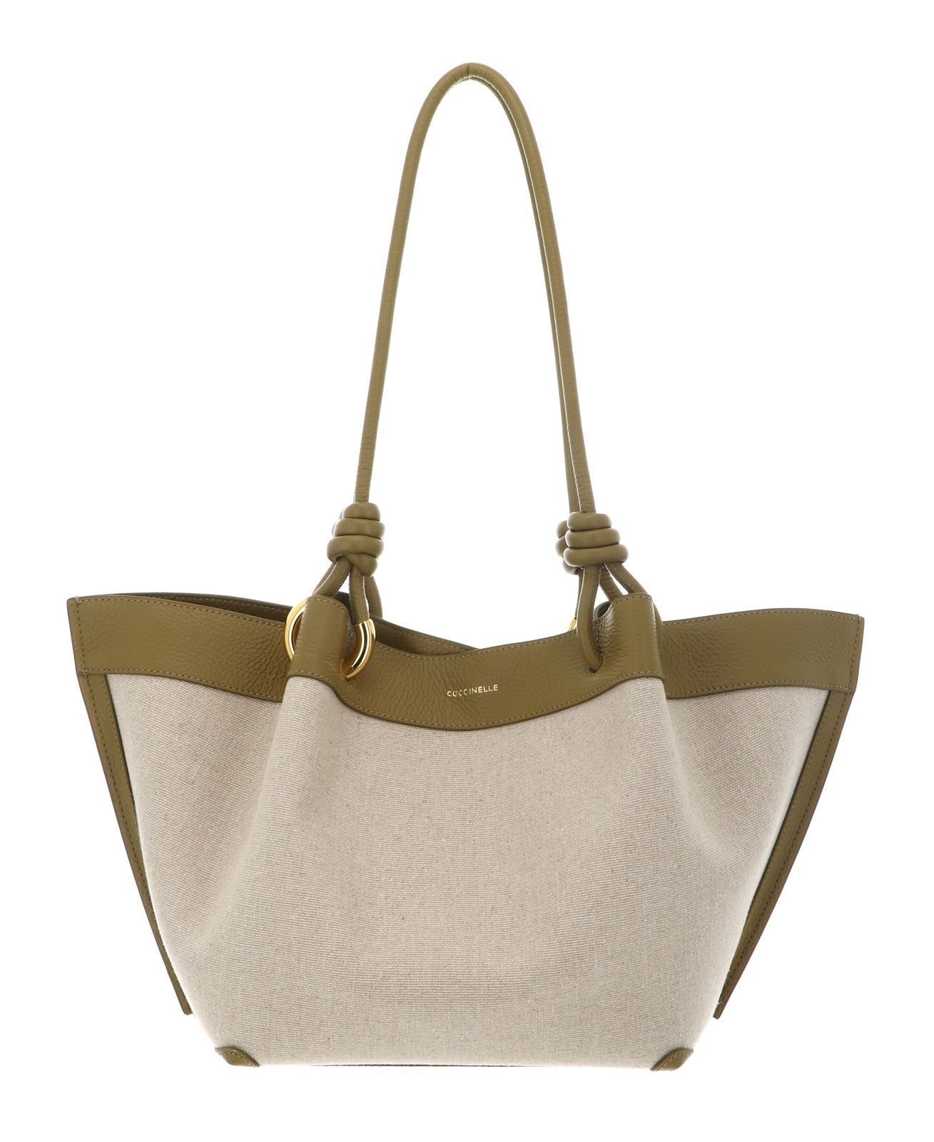 COCCINELLE Finn Canvas Handbag Natural / Seagrass