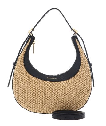 COCCINELLE Whisper Straw Mini Bag Natural / Noir