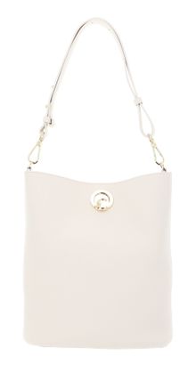 COCCINELLE Nikla Handbag Double Grainy Leather Pearl / Cognac