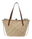 COCCINELLE C-Me Summer Straw Shopper Natural / Cognac