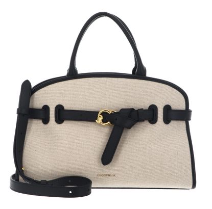 COCCINELLE Sabine Canvas Handbag Natural / Noir