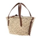 COCCINELLE C-Me Summer Straw Handbag Natural / Cognac
